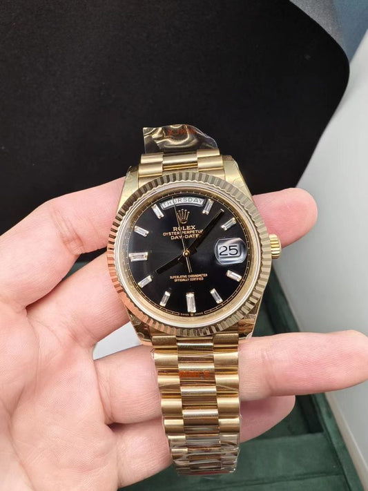 Gm Factory Replica Rolex Day Date Yellow Gold Diamond Watch V3