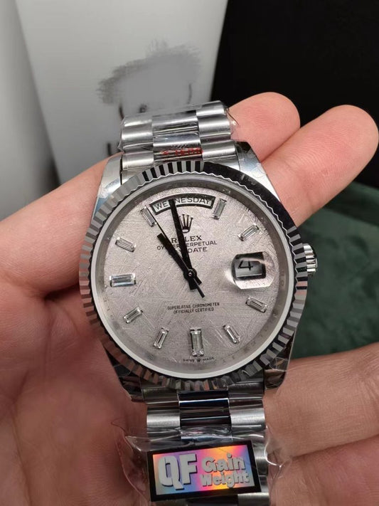 Q Factory Replica Rolex Day Date Gain Weight Watch Meteorite Dial