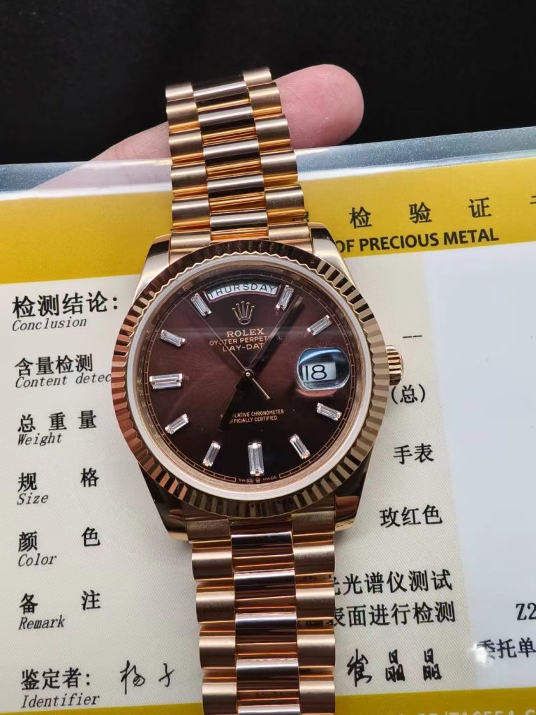 Gm Factory Replica Rolex Day Date V3 Rose Gold Diamond Watch