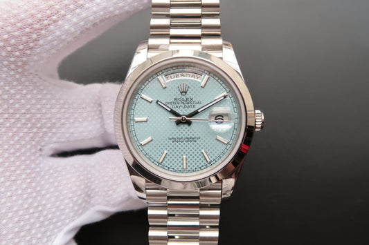 Noob Factory Replica Rolex Day Date 40mm 228206 Super Clone 3255 Movement Blue Dial