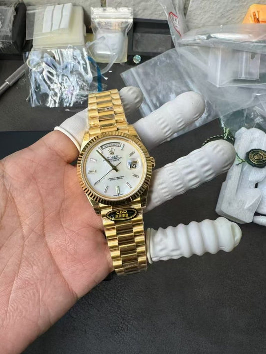 Cbd Factory Replica Rolex Day Date 40mm Yellow Gold Mop Dial