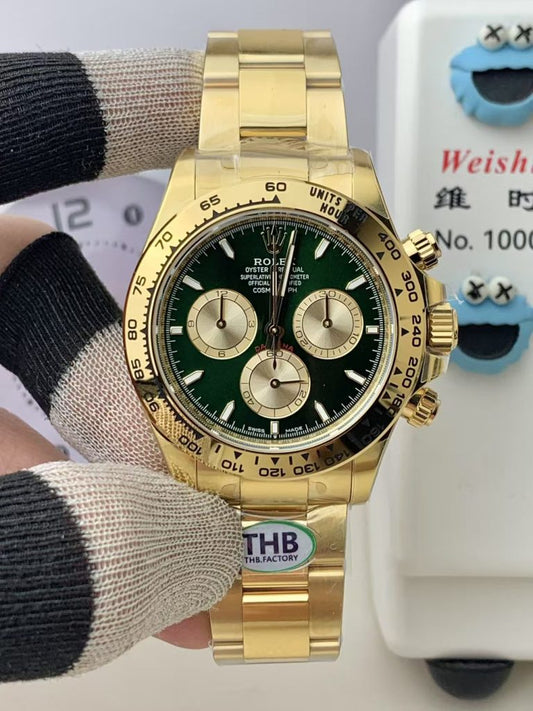 Thb Factory Replica Rolex Daytona 126508 Yellow Gold Green Dial 2025