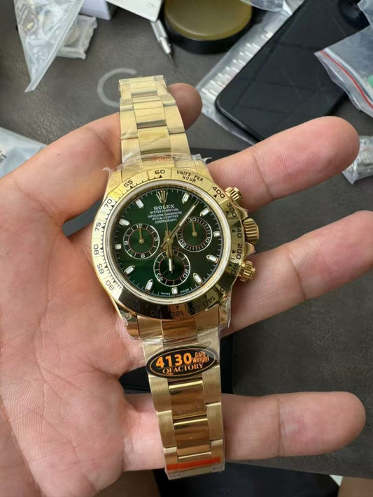 Q Factory Replica Rolex Daytona 116508 Yellow Gold Green Dial