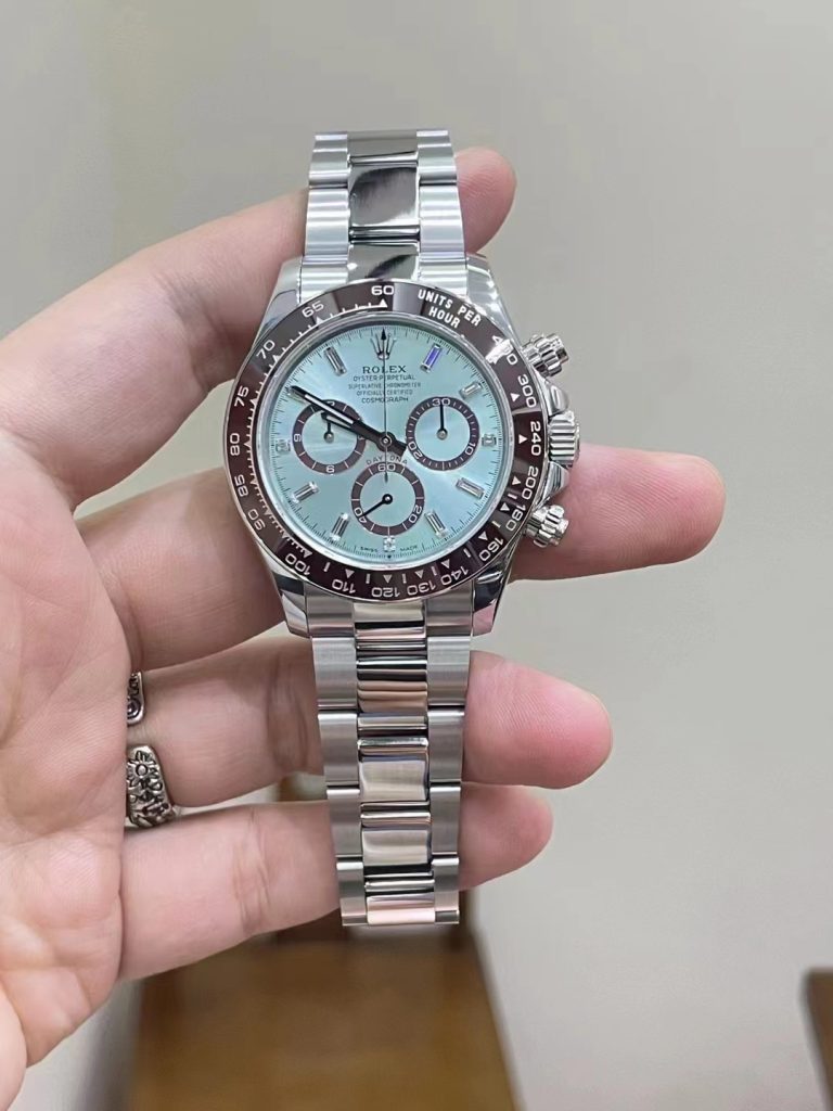 Replica Rolex Daytona Ice Blue with Crystal Back 4131 Movement