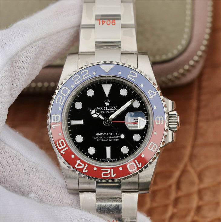 Gm Factory Replica Rolex Gmt Master Ii 116719blro Blue Red Bezel with Oyster Bracelet