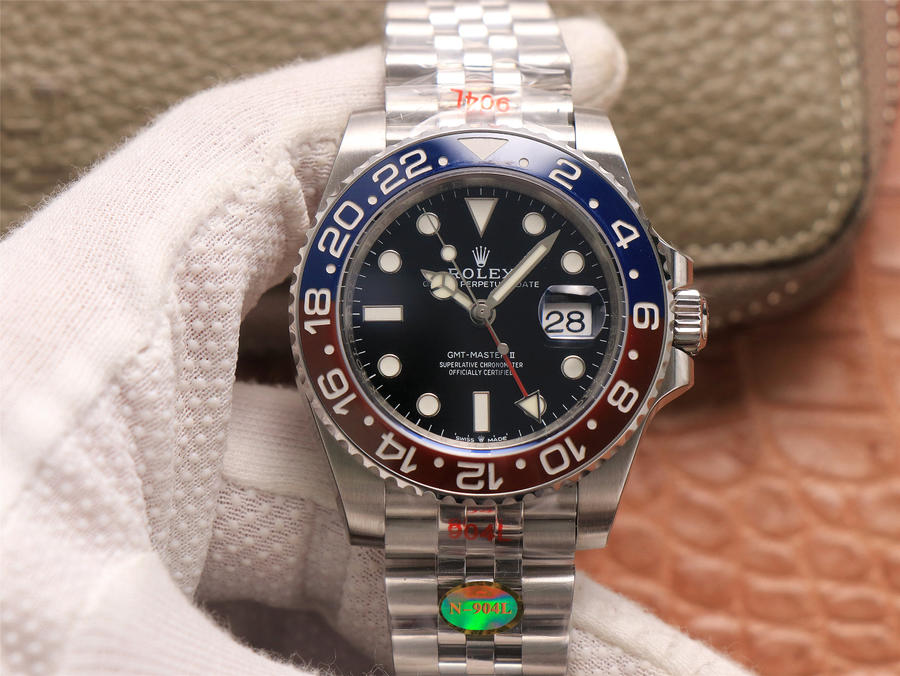 Noob Factory Replica Rolex Gmt Master Ii 126710 Blue Red Ceramic Bezel with Super Clone 3285 Movement