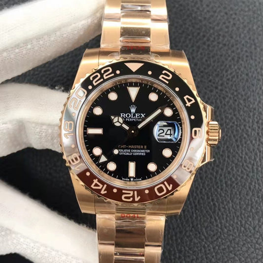 Gm Factory Replica Rolex Gmt Master Ii 126715 Chnr Black Brown Ceramic Bezel with 3285 Movement