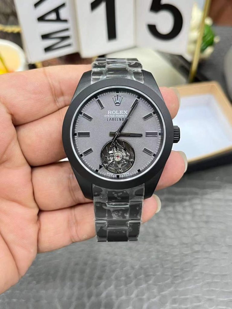 Jb Factory Replica Rolex Milgauss Labelnoir Tourbillon Watch