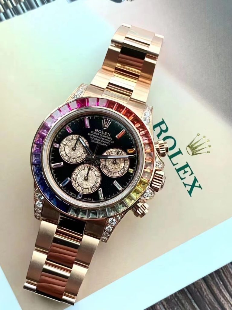 N6 Factory Replica Rolex Rainbow Daytona with Dandong 4130 Movement