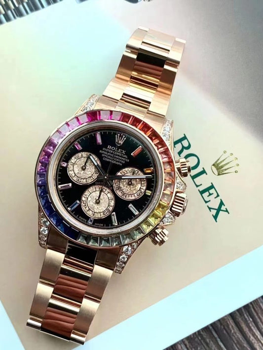 N6 Factory Replica Rolex Rainbow Daytona with Dandong 4130 Movement