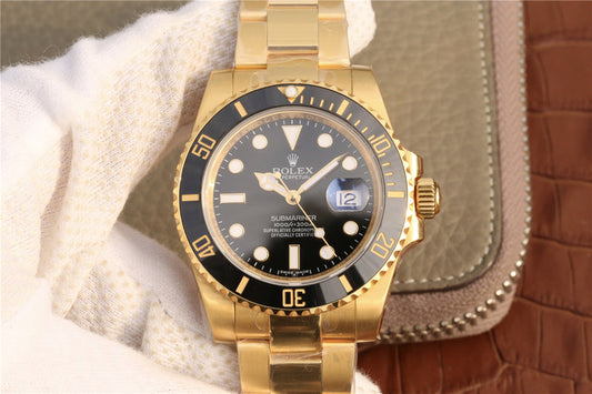 Noob Factory Yellow Gold Wrapped Replica Rolex Submariner 116618ln with Swiss Ea 2836 Movement