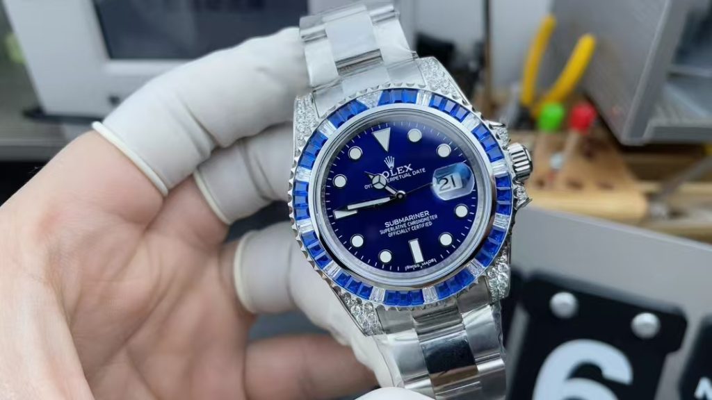 Gs Factory Replica Rolex Submariner Blue Diamond Watch