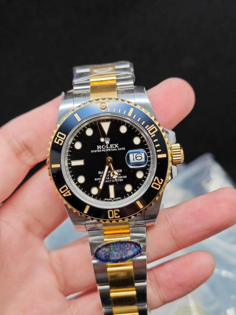 Clean Factory Replica Rolex Submariner 116613 Two Tone with Dandong 3135