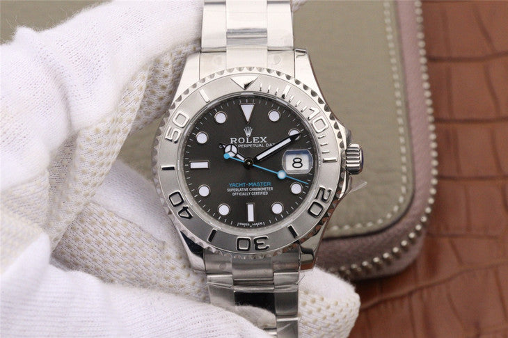 Ar Factory Replica Rolex Yachtmaster 37mm 268622 with Grey Dial Asia Eta 2824 Movement