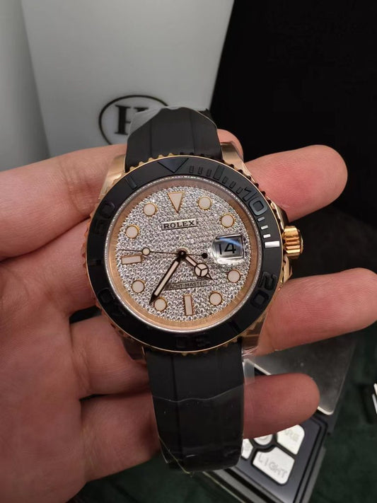 Gold Factory Replica Rolex Yachtmaster Diamond Watch