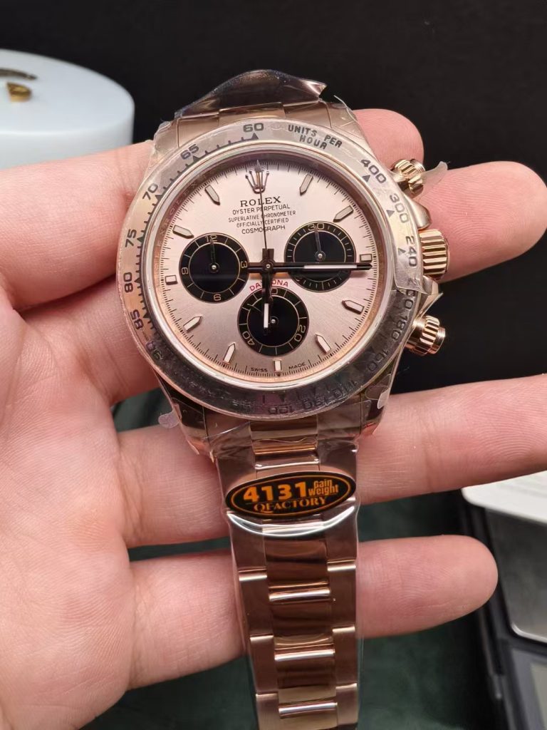 Q Factory Replica Rolex Daytona Rose Gold Watch 4131 Movement