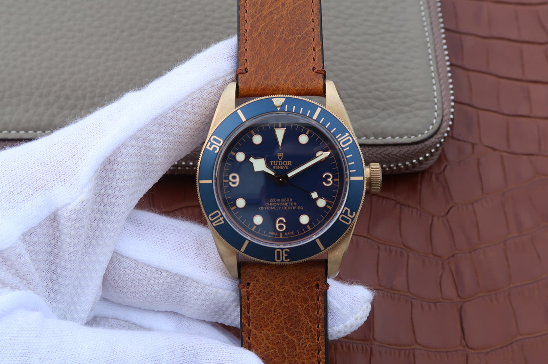 Xf V2 Replica Tudor Bronze Bucherer Swiss Eta 2824 Blue Dial with Brown Leather Strap