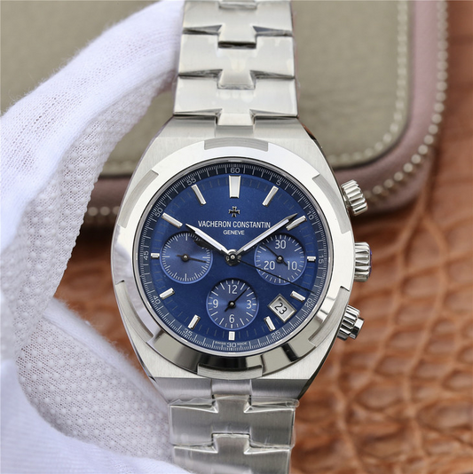 8f Replica Vacheron Constantin Overseas Chronograph Blue Watch with 7750 Movement