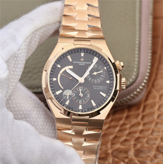 Twa Factory Replica Vacheron Constantin Overseas Dual Time Power Reserve Rose Gold Watch