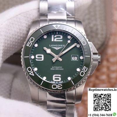Longines Hydroconquest L3.781.4.06.6 Zf Factory Green Dial-Rep Time Watches