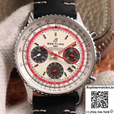 Breitling Navitimer 1 B01 Chronograph 43 Twa Edition Ab01219A1G1X1 V9 Factory Silver Dial-Rep Time Watches