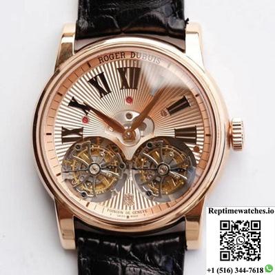 Roger Dubuis Hommage Rddbho0562 Double Flying Tourbillon Jb Factory Rose Gold Dial-Rep Time Watches
