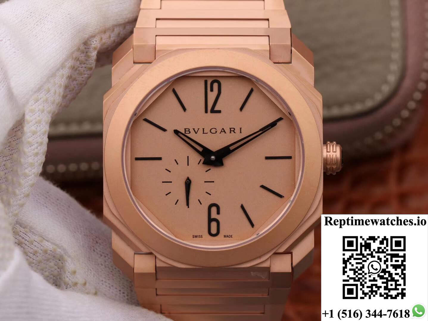 Bvlgari Octo Finissimo 102912 Bv Factory Rose Gold Dial-Rep Time Watches