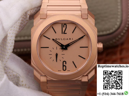 Bvlgari Octo Finissimo 102912 Bv Factory Rose Gold Dial-Rep Time Watches