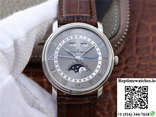 Blancpain Villeret 6654-1113-55B Om Factory V2 Grey Dial-Rep Time Watches