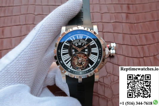 Roger Dubuis Hommage Tourbillon Jb Factory Black Dial-Rep Time Watches