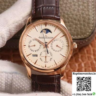 Jaeger-Lecoultre Master Ultra Thin Moon Perpetual Calendar 1302520 V9 Factory Rose Gold Case-Rep Time Watches