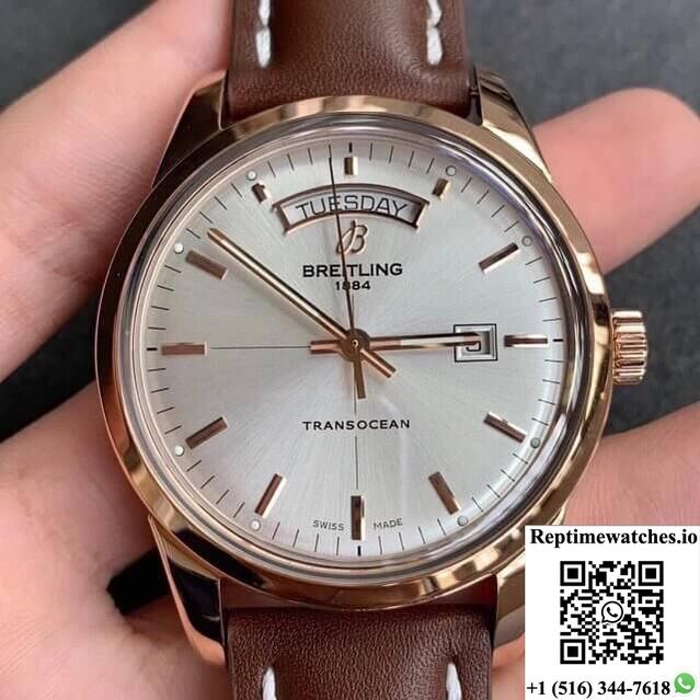 Breitling Transocean R45310121G1P1 V7 Factory Gold Case-Rep Time Watches