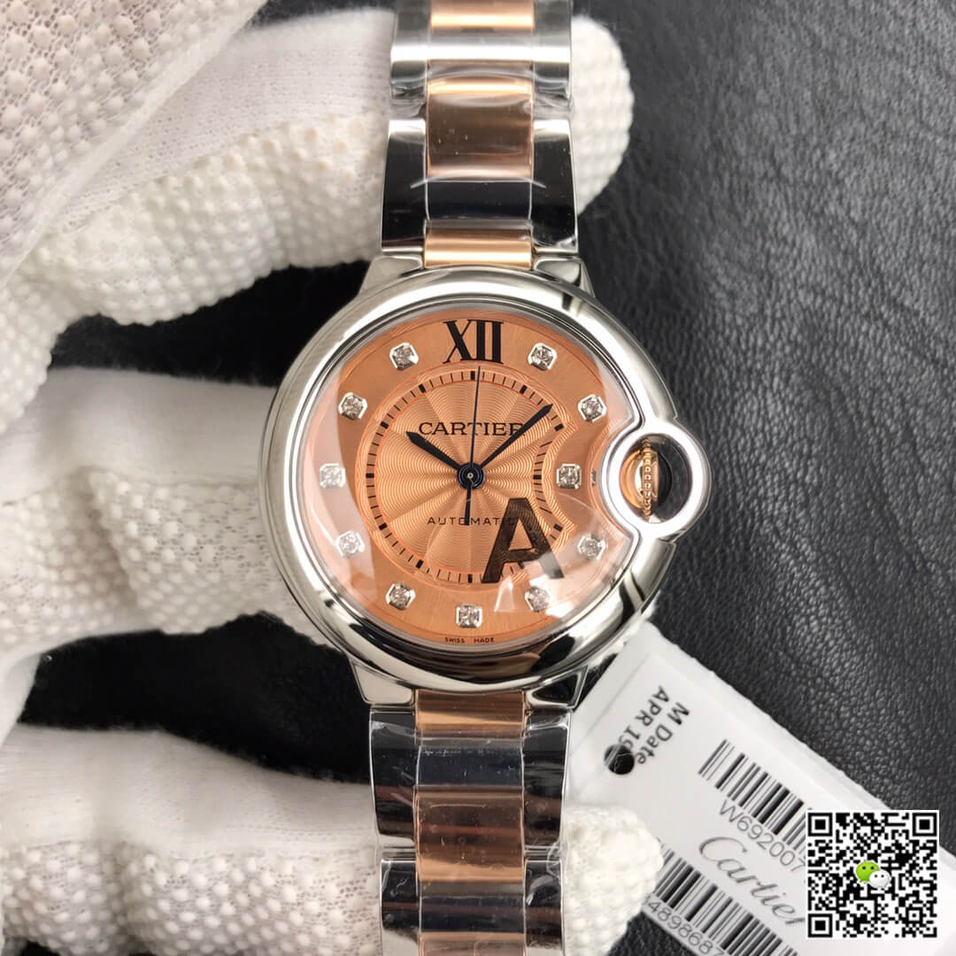Ballon Bleu De Cartier Ladies 33MM V6 Factory Gold strap