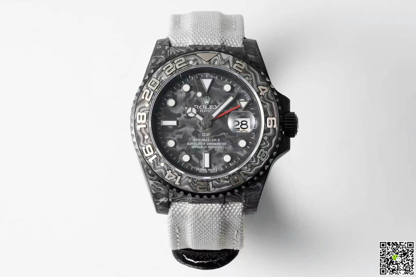 Rolex GMT-MASTER II Diw Carbon Fiber Dial Fabric Strap