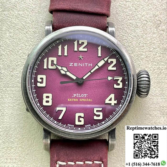 Zenith Pilot Type 20 Extra Special Ton Up 45Mm 11.2430.679.21.C801 Xf Factory Purple Dial-Rep Time Watches