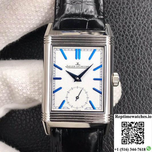 Jaeger Lecoultre Reverso Tribute Double-Sided Double Time Zone Flip Mg Factory White Dial-Rep Time Watches
