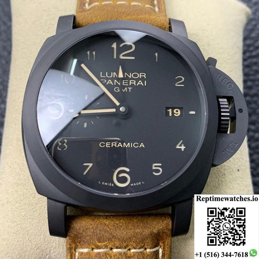 Panerai Luminor Gmt 1950 3 Days Pam441 Vs Factory V2 Black Dial-Rep Time Watches