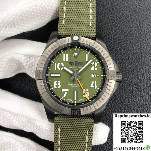 Breitling Avenger Automatic Gmt 45 Night Mission V323952A1L1X1 Gf Factory Green Dial-Rep Time Watches