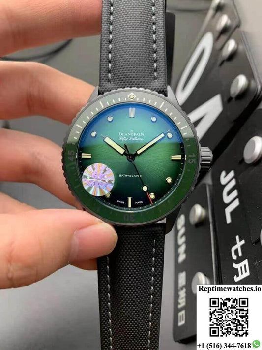 Blancpain Fifty Fathoms Bathyscaphe Mokkarran 5005 0153 Naba Gf Factory Green Dial-Rep Time Watches