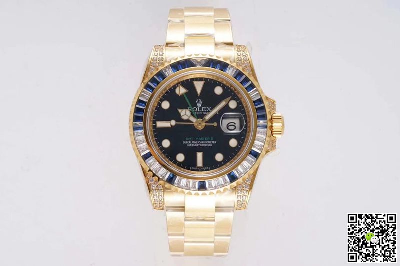 Rolex GMT Master II 116758 SAru ROF Factory Blue White Diamond