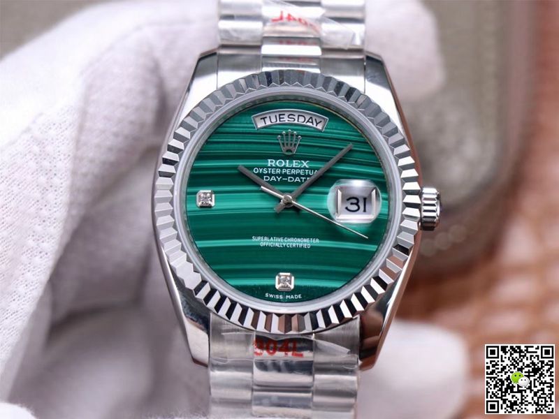 Rolex President Day Date 18038 Malachite Green Diamond Dial