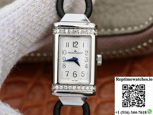 Jaeger-Lecoultre Reverso Mg Factory Diamond White Dial-Rep Time Watches