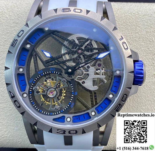 Roger Dubuis Excalibur Rddbex0479 Bbr Factory Tourbillon Rubber Strap-Rep Time Watches