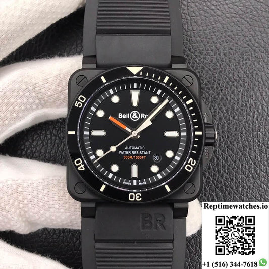 Bell & Ross Br0392-D-Bl-Ce/Srb Ceramic Case-Rep Time Watches