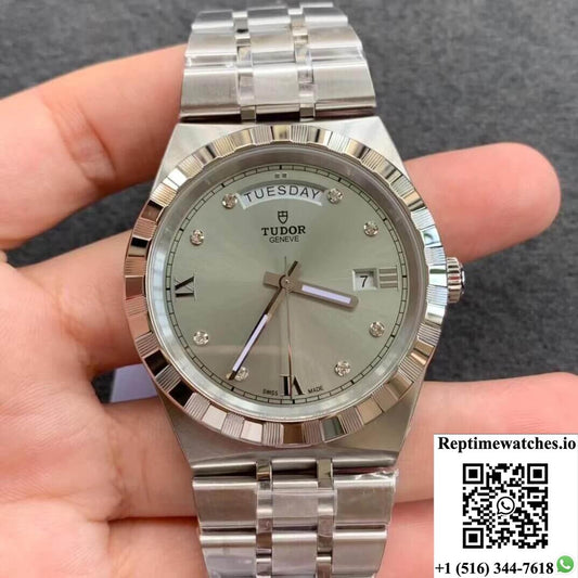 Tudor Royal M28600-0002 V7 Factory Silver Diamond Dial-Rep Time Watches
