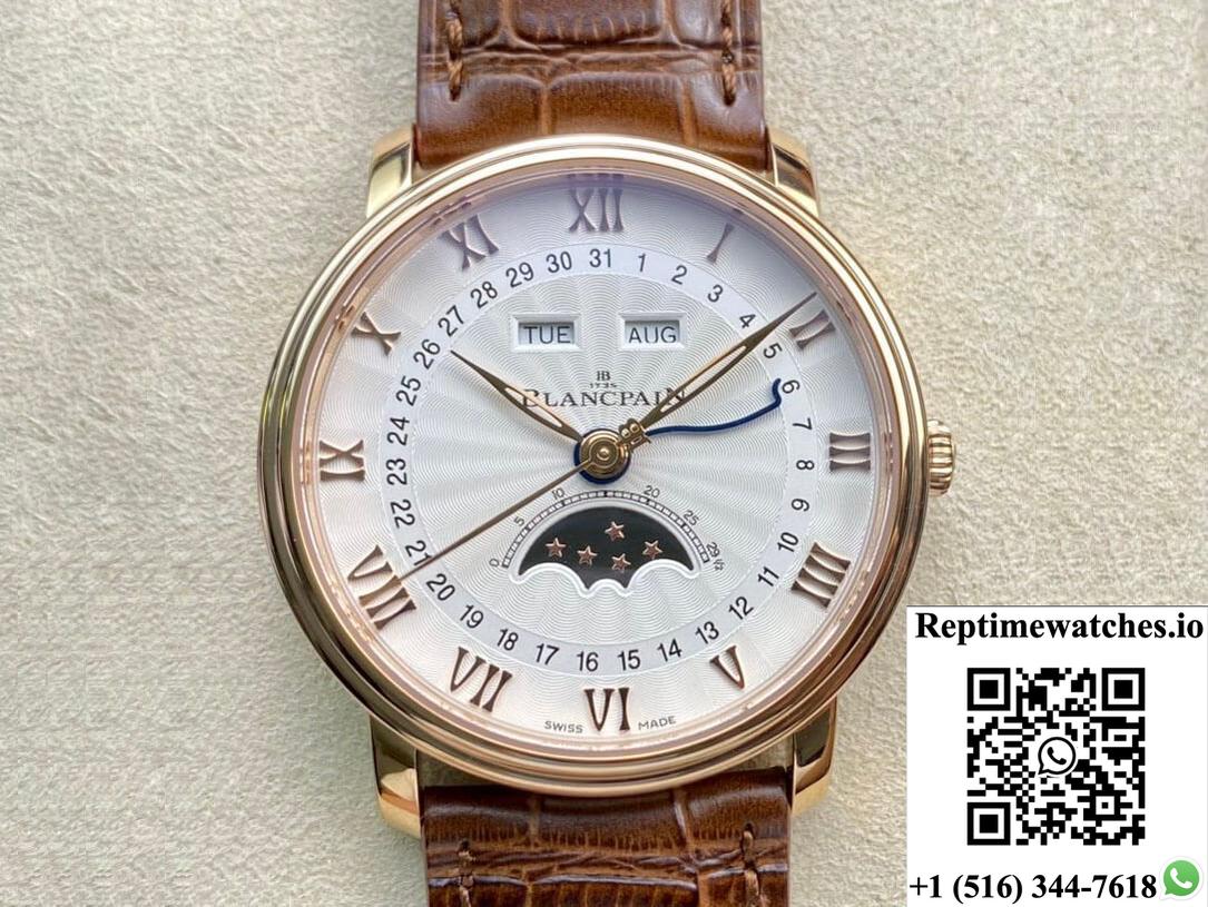 Blancpain Villeret 6654 Om Factory V3 Leather Strap-Rep Time Watches