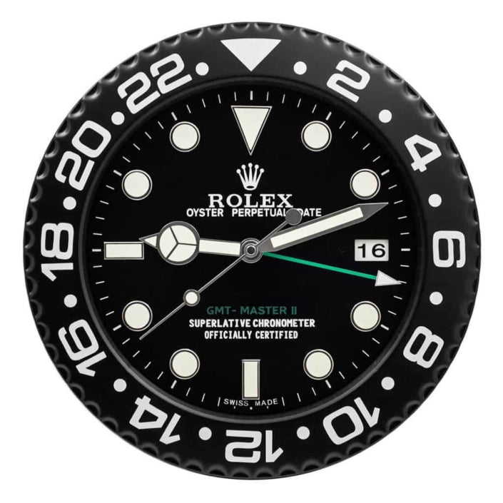 ROLEX GMT MASTER 2 – ALL BLACK – RL-10 DELUXE METAL WALL CLOCK