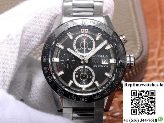 Tag Heuer Carrera Car201Z.Ba0714 Xf Factory Black Dial-Rep Time Watches