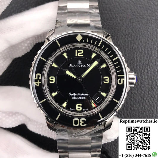 Blancpain Fifty Fathoms 5015 Zf Factory Stainless Steel Black Dial-Rep Time Watches