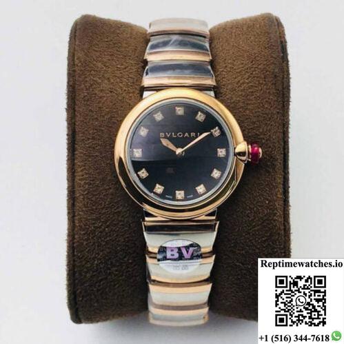 Bvlgari Lvcea Bv Factory Diamond Black Dial-Rep Time Watches